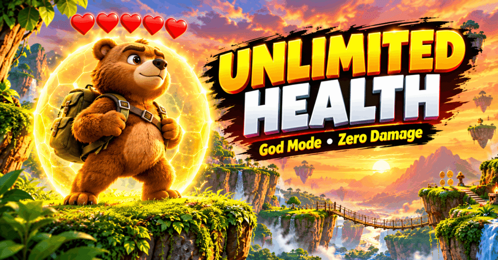 Super Bear Adventure Unlimited Health MOD APK – God Mode with full hearts